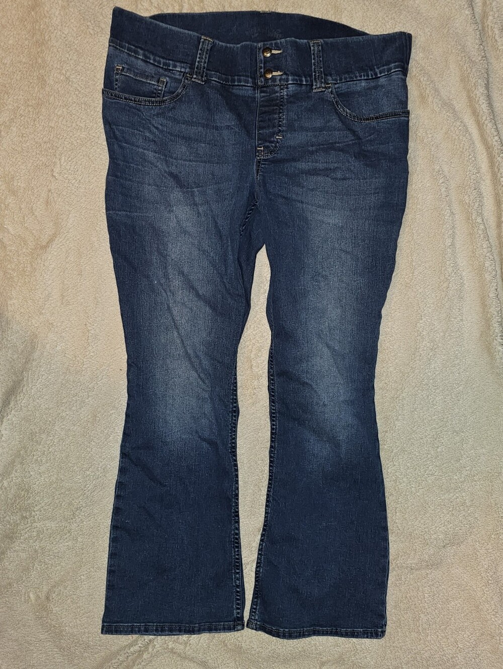 Lee Riders Women's Jeans Size 16 Petite Bootcut Stretch Pockets Denim
